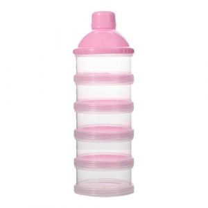 Doseur De Lait | Boite Doseuse De Lait En Poudre Pour Bébé | Doseur Portable Et Empilable, 5 Compartiments, Grande Contenance, Pour Les Collations, Lait En Poudre, Collations (herin, neuf)