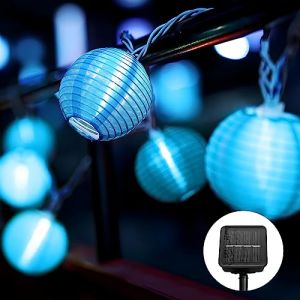 Guirlande Solaire Extérieure Ausolee,5.5M 20 LED Lampion Exterieur,avec 8 Modes & IP65 Imperméable Lampe Decorative,guirlande Solaire Idéal Pour Jardin, Terrasse, Balcon, Mariage (bleu) (Ausolee, neuf)