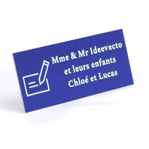 Plaque de Boîte aux Lettres Personnalisée en Aluminium Bleu Adhésif, 80 x 35 cm - Epaisseur 1mm - Résistant Aux Intempéries et UV - Léger et Facile à Poser (Ideevecto, neuf)