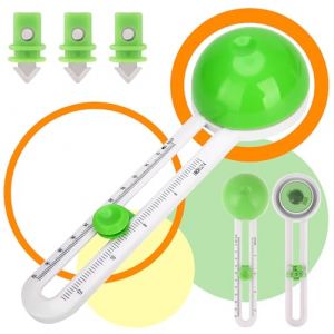 Qaestuan Coupeur de Papier Circulaire, avec 3 Pièces Lames de Rechange, 10-32cm Cutter Circulaire Réglable, Plastique Circulaire Rotatif Cutter, pour Scrapbooking Cartes de Vœux Artisanat (QIAOLUO, neuf)