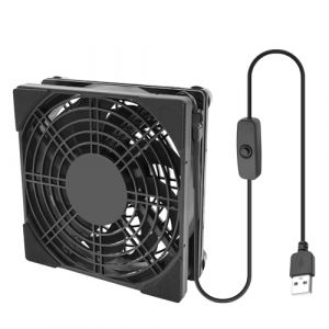 XMSJSIY Ventilateur de refroidissement, alimenté par USB, 1800 tr/min, radiateur, boîtier PC, 120 mm, 5 V, avec interrupteur ON/OFF, pour routeur, modem, récepteur, DVR, PlayStation TV Box, 1 pièce (ShenZhen YingTuYou Jia Ju, neuf)