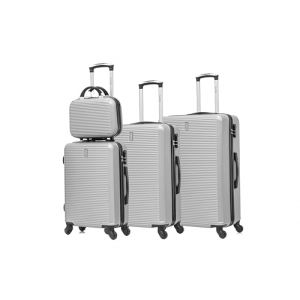 CELIMS - Sets de Bagages 4 Pi&egrave;ces avec 1 Vanity/Trousse de Toilette | Set Valise Rigide | Lot de Valise de Voyage | Cabine 55cm + Moyenne 65cm + Grande 75cm + Vanity | Gris (CELIMS, neuf)