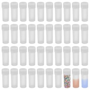SYEYCW 40 Pi&egrave;ces Tubes &agrave; Essai en Plastique, 5ml Petit Bouteilles &Eacute;prouvette, Tubes &agrave; Essai avec Bouchon, Bouteilles d'&Eacute;chantillons transparent, pour laboratoire, Bricolage, Tube &agrave; &Eacute;chantillons (XUANWEI STORE, neuf)