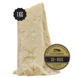 GUSTOEMILIA Montagne Parmigiano Reggiano Fromage 30 Mois Affiné - Idéal pour les Pâtes, le Pain, les Salades, les Collations et les Fruits - Fromage Parmesan Affiné Italien 2,2 lb (1 kg) (GustoEmilia, neuf)