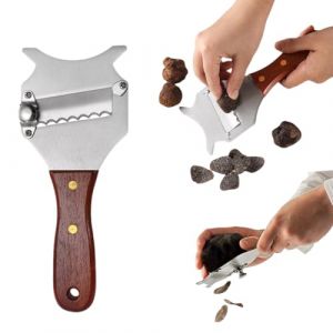 Rasoir à Truffes avec Manche en Bois, Trancheuse à Truffe Réglable, Rasoir à Truffes en Acier Inoxydable, Trancheur à Fromage en Acier Inoxydable, pour Chocolat Fromage,Truffe, Multicolore (Thuranda OÜ, neuf)