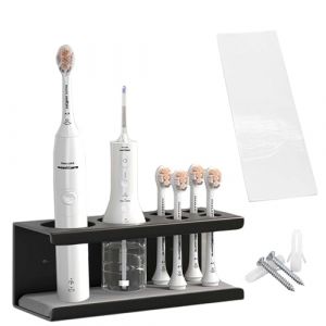 SVOCK Orte Brosse à Dents Mural, Noir Support Brosse a Dent Electrique Porte Brosse à Dents Electrique Mural sans Perçage, Support Tête de Brosse à Dents Electrique Range Brosse a Dent avec 6 Trous (SVOCK for Quality Life, neuf)