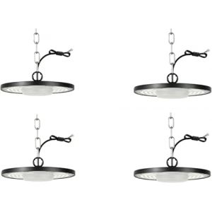 4pcs LED UFO Projecteur LED Exterieur, 200W LED Industriel 20000LM High Bay Lumi&egrave;re 6500K IP65 Imperm&eacute;able Luminaire LED Atelier UFO pour Garage, Atelier, Grange,Usine, Industrie, Boutique (TOBETOP, neuf)