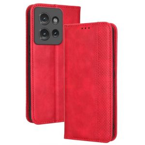 Topme Coque pour Motorola Moto g75 5G (6.78" inches) Etui Housse, &Eacute;tui de T&eacute;l&eacute;phone en Cuir avec Fente pour Carte Textur&eacute;e &eacute;l&eacute;gante.Rouge (topme, neuf)