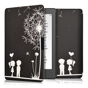 kwmobile Étui Compatible avec Kobo Aura Edition 2 Coque - Étui à Rabat magnétique Tablette eReader Similicuir - Blanc-Noir (SX-Commerce, neuf)