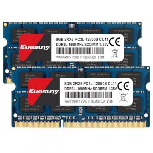 Kuesuny 16Go (2x8Go) PC3L-12800S DDR3 1600MHz RAM SODIMM for Laptop Apple MacBook Pro (Mid 2012), iMac (Late 2012 Early/Late 2013, Late 2014), Mac Mini (Late 2012) 204-Pin SODIMM Memory Upgrade Kit (Kuesunyeu, neuf)