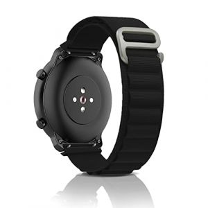 ZoRoll 22mm Bracelet pour Amazfit Bip 6/Bip 5/Balance/GTR 4/GTR 3 Pro/GTR 3/GTR 2e, Nylon G-Hook Longueur R&eacute;glable Bracelet de Rechange pour Amazfit Cheetah/Stratos 3/2/2s/Stratos - Noir (ZoYou_Flower, neuf)
