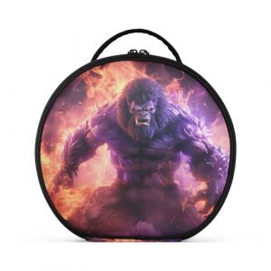 Gorille En Colère Singe Violet Feu Créativité Trousse Sac Cosmétique Circulaire de Maquillage Pochette Sacs avec Cloisons Amovibles pour Voyage Filles (HULAHULA, neuf)