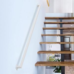 Gorssen 30cm main courante,main courante pour escalier Blanc,Rampe d'escalier,rampe escalier de Barre de Garde de rétro de Tuyau de Fer de Vent Industriel,pour les escaliers,les murs,loft,couloir (Gorssen EU, neuf)