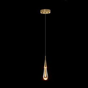 Lampe Suspendue en Cristal à 3 lumières en Forme de Goutte d'eau, Finition en Laiton brossé doré, Mini luminaires LED, Tige en métal, Globe de Plafond en Verre, éclairage Suspendu pour Cuisine, îlot (shangbiaoshao, neuf)