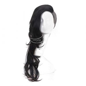 Tokyo Ghoul femme COS perruque masque fabricant Uta perruque longue noir et argent gris Anime Cosplay perruques + casquette de perruque PL-3682 (good stuff A, neuf)