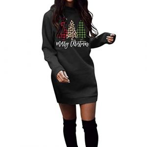 WVONIF Robe No&euml;l Femme Robe Moche Femme Joyeux No&euml;l Pull Merry Christmas Robe Vintage Femme Ann&eacute;es 50s 60s Robes de Soir&eacute;e Cocktail Mariage F&ecirc;te D&eacute;guisement Sapin De No&euml;l Adulte (BAULMD（90% Big Promotion Without Discount Code ）, neuf)