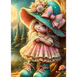 GDYEEH 5D Fée Fille Peinture Diamant Painting Kit, DIY Elfe Art du Diamant Complet Kits, Dessin Animé Diamond Art Kits Strass Point de Croix Painting pour Adultes Débutants Maison Décor 30x40 cm (GDYEEH Direct, neuf)