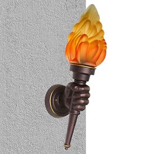 GIMOCOOL Lampes Torches murales - Applique Murale cr&eacute;ative avec Lampe Torche &agrave; Main Classique | Applique Murale de Chevet de Chambre &agrave; Coucher en Verre Nordique Luminaires muraux industriels Vintage (JnU, neuf)