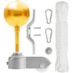 BRUBAKER Kit de R&eacute;paration de M&acirc;t de Drapeau - Kit Accessoires y Compris Boule Pointe Or, Corde, Mousqueton, Taquet, Topper en Aluminium avec Poulie, Vis et Ecrou - Pi&egrave;ces D&eacute;tach&eacute;es, Hampe (BRUBAKER (Der Schnellversender!), neuf)