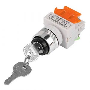 Interrupteur à Clé, Commutateur Rotatif à clé 220V 22 mm, Commutateur à clé à 2 positions LAY37-11Y/21, Commutateur de Verrouillage, Démarreur avec de bonnes performances d'isolation (Vasting, neuf)