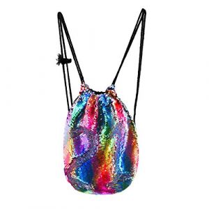 YoungRich Tailor Sac à dos Sequins Sac à Cordon Paillettes Sac de Danse à Cordon Gym de Sac à dos Cordon de Serrage Sac (45 * 35 * 1.5cm) (Nelter, neuf)