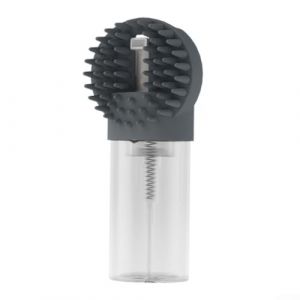 Brosse de bain 2 en 1 en silicone pour chiens et chats avec massage doux et poils de nettoyage en profondeur pour enlever efficacement la salet&eacute; et les poils (gris) (Elton-EU, neuf)