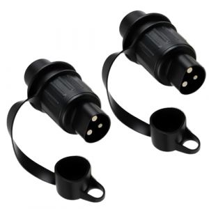 2 Pi&egrave;ce Fiche Remorque 3 broches 12V Prise Attelage Tracteur Fiche 3 Plots Conforme &agrave; la norme DIN 9680 Prise d'attelage Male pour V&eacute;hicules Agricole, Voiture, Tracteur, Caravane, Porte-V&eacute;lo, RV (ChaoOuXin, neuf)