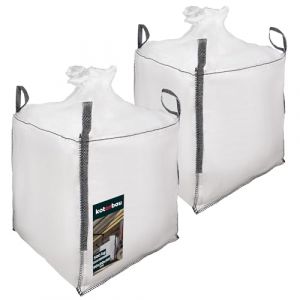 KOTARBAU® Sac Big Bag Vide, Bigbag, Big Bag Bois, Big Bag Gravat, Big Bag Jardin, Sac Gravat Chantier 90x90x90 cm 500 kg avec trémie de vidange et goulotte 2 pièces (KOTARBAU, neuf)