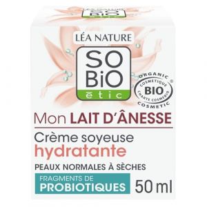 Crème Visage Soyeuse Hydratante tous Types de Peaux mon Lait d'Ânesse Bio SO'BIO ETIC - le pot de 50mL Lot De 2 - Par Lot (Marché Parisien, neuf)