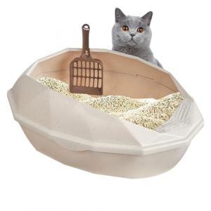 Povanjer Bac A Litiere pour Chat, Maison De Toilette Chat Fermée, Caisse Chat Litiere, Amovible Anti-éclaboussures Semi-fermé WC pour Chat avec Pelle Tailles ?13 Styles Et Couleu ? (DearDeer Worldwide, neuf)