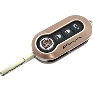 Nordecco Coque de cl&eacute; pour Fiat 500 500C 500L Abarth Grande Punto Brava Fiat Panda Stilo Linea 3 boutons (or rose) (NORDECCO, neuf)