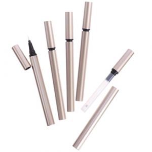 DONFAMDS Lot de 5 Tubes D&rsquo;Eye-Liner Liquide DIY Rechargeables 1 Ml Applicateurs Stylo Eye-Liner Vide en Plastique Dor&eacute; Mat L&eacute;gers Fuite pour Maquillage Portable (GENIESFOR, neuf)