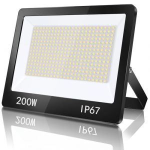 TASINUO Projecteur LED Exterieur 200W, IP67 Imperméable Spot LED Extérieur Avec Transformateur, 20000LM 7000K Blanc Froid Eclairage de Sécurité Pour Terrasse, Jardin, Garage, Usine, Stade (JUPAIEU, neuf)