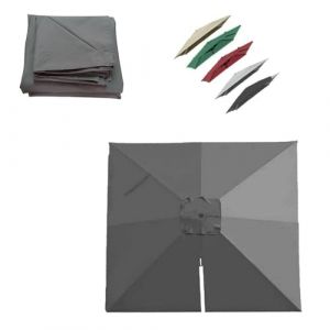 IMUNKT 4x3M 3x3M Auvent De Parapluie Déporté Rectangulaire Toile De Rechange Parasol De Jardin 8 Baleines Tissu De Rechange Pour Parasol De Table(Grey,3x3m (9.8x9.8ft)) (Sun Bin's Store, neuf)