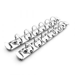 Julyun Lot de 2 m&eacute;canismes de classeur &agrave; 6 trous pour carnet A7, capacit&eacute; de 15 mm, largeur de base de 15 mm, reliure &agrave; clip en m&eacute;tal argent&eacute; (Julyun, neuf)