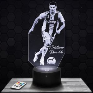 Lampe de chevet - Veilleuse Tactile C. Ronaldo Joueur de foot Sport Lampe 3D LED illusion, Idée cadeau Noël anniversaire garçon et fille chambre d'enfant ou adulte TOP (Lampephoto-fr, neuf)