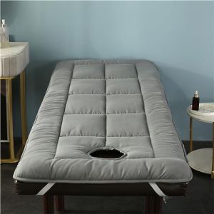 Highdi Matelas de Lit de Beauté avec Trou pour Le Visage, Pliable Doux Conforts Matelas Salon de Beauté à Tête Carrée pour Spa, Table de Massage, Lit de Massage (60x185cm,Gris) (Highdi, neuf)