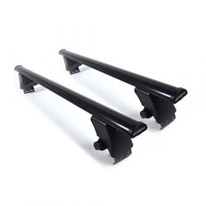 Barres de toit BS + IRON2 pour BMW S&eacute;rie 5 E60 (4 portes) de 2004 &agrave; 2010 - Barres de toit en acier pour voiture sans railing sur le toit (Rixto, neuf)