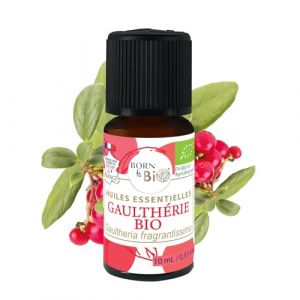 BORN TO BIO Huile Essentielle Gaulth&eacute;rie Bio - 100% Pure et Naturelle - Propri&eacute;t&eacute;s Antalgiques et Antirhumatismales - Certifi&eacute; EcoCert - 10ml (Born To BIO, neuf)