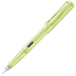 Lamy safari springgreen - Stylo Plume avec grip ergonomique et plume acier pour gaucher (LH) en taille M - matière plastique robuste ASA - avec cartouche bleue T 10 (e-shop-mühlheim, neuf)