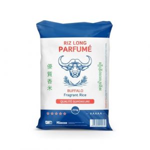 BUFFALO RIZ DU MONDE &ndash; Riz Long Parfum&eacute; Authentique, Grain L&eacute;ger et Saveur Intense (Sac 20kg) - Vendu par unit&eacute; (March&eacute; Parisien, neuf)