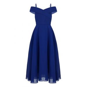 Riismen Longue Robe De Soir&eacute;e Cocktail Enfant Fille Robe De C&eacute;r&eacute;monie Bapt&ecirc;me Mariage Tenue Demoiselle d'honneur Princesse Bleu 13-14 Ans (Riismen, neuf)