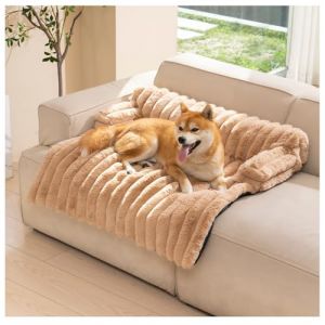 Avont Panier pour Chien D&eacute;houssable et Lavable, Coussin Anti-Stress Prot&egrave;ge-Canap&eacute;, Tapis pour Chien Grande Taille, Matelas Lit Couchage et Mobilier Protection Canap&eacute; 90 &times; 80 cm -M(Marron) (Suixi Store, neuf)