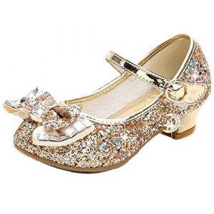 Mama Stadt Chaussure Fille Princesse Talons Cosplay Paillettes Deguisement Mariages F&ecirc;tes Dor&eacute;/26 (mama stadt, neuf)