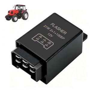 NICEWAT Generisch Relais clignotant 12 V 21 W 2 + 1 + 1 pour tracteur, voitures anciennes, remorqueurs, voitures, camions et engins de chantier, relais clignotant 6 broches 75605146, relais de (JUNNA STORE, neuf)