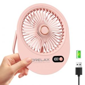 Ventilateur de Bureau Portable Rechargeable, Petit Ventilateur Personnel &agrave; Vent Puissant, 6 Vitesses de Refroidissement, Mini Ventilateur USB Compact Pour Int&eacute;rieur, Ext&eacute;rieur et Bureau (Rose) (TECH COVER SRL, neuf)