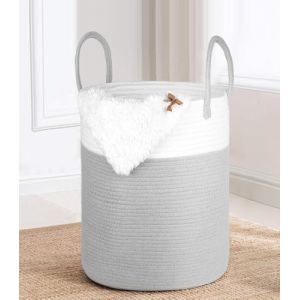 VORHOT Panier a Linge Sale en Coton Tiss&eacute;, 66L Boho Corbeille a Linge avec Poign&eacute;e, Panier Rangement Salle de Bain, Grand Laundry Basket pour Buanderie Chambre D'enfant Salon Jouets, 38x46cm (CATERINA MEGA SHOP S.R.L., neuf)