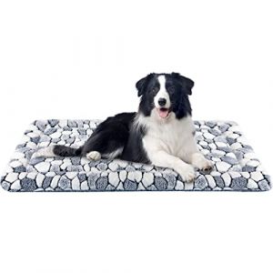 VANKEAN Élégant Tapis de Cage pour Chien réversible, Tapis de Couchage Doux pour Animal de Compagnie Convient pour Les Chiens et Chats de Petite et Grande Taille Lavable en Machine Motif Pierre Grise (VANKEAN-EU, neuf)