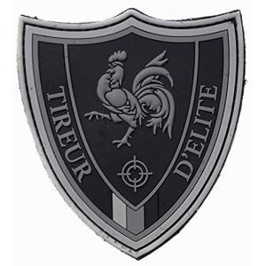 ecusson insigne sniper tireur d elite fusil drapeau france airsoft paintball en pvc 3D vinyl et relief army arm&eacute;e 8x8cm (destockandco (vendeur francais), neuf)