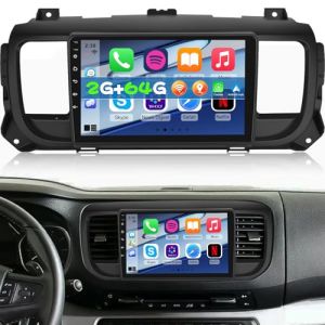 NHOPEEW Autoradio Android 2G+64G pour Citroen Jumpy 3/Peugeot Expert/Toyota Proace 2016-2021 - sans Fil Carplay & Android Auto - St&eacute;r&eacute;o Android 9 Pouces avec WiFi EQ GPS + AHD Cam&eacute;ra de recul&Mic (Tianju-EU, neuf)